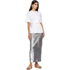 Simone Rocha White Gathered Rose Wire Sleeve Boy T-shirt