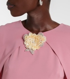 Oscar de la Renta Caped silk-blend georgette gown