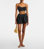 Faithfull Lucia polka-dot linen crop top
