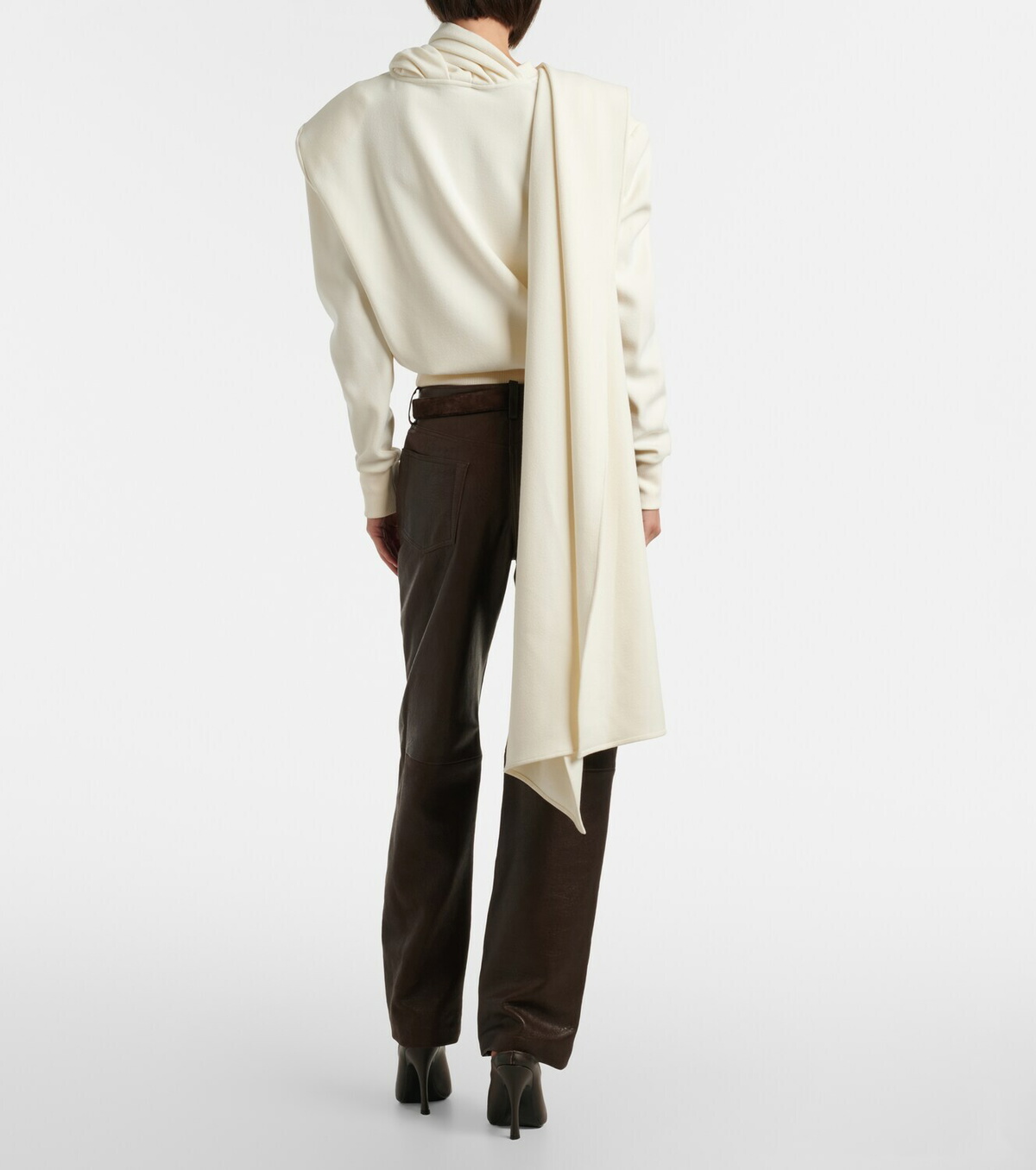 Magda Butrym Draped scarf-detail cotton sweatshirt