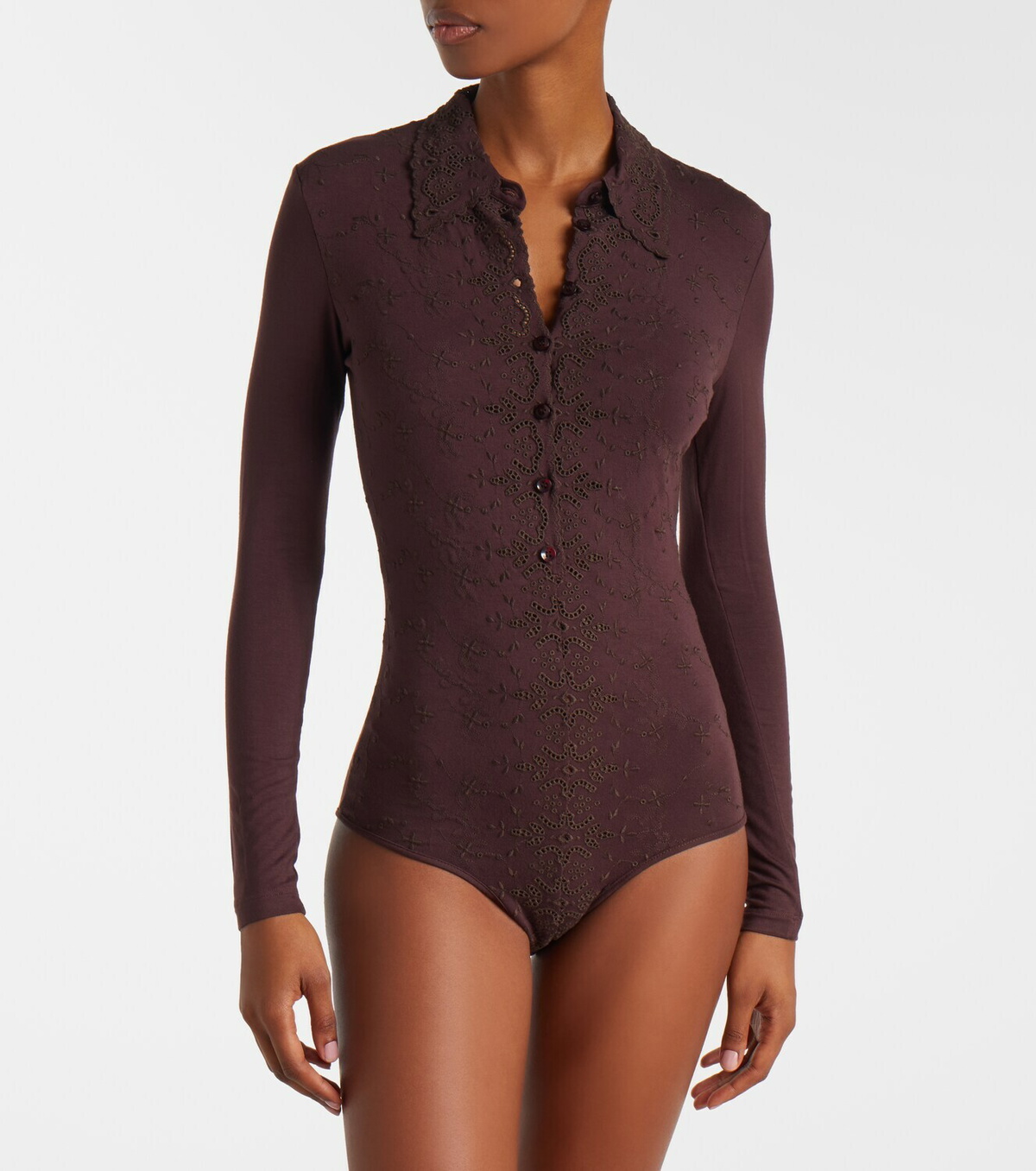 Magda Butrym Embroidered cotton-blend bodysuit
