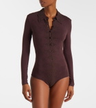 Magda Butrym Embroidered cotton-blend bodysuit