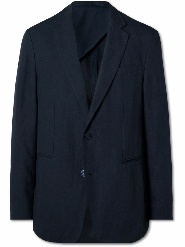 Photo: Orlebar Brown - Garret Unstructured Linen Suit Jacket - Blue
