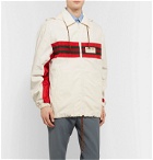 Gucci - Logo-Appliquéd Striped Hooded Shell Track Jacket - White