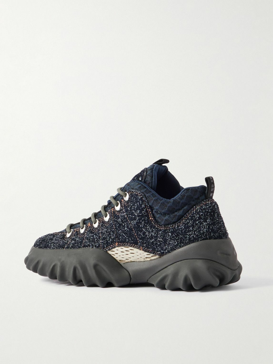 Oakley Factory - Edge Mesh, Canvas and Rubber-Trimmed Brushed-Suede Boots - Blue