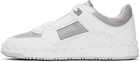 Valentino Garavani White & Gray Freedots Sneakers