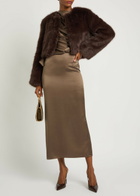 Staud Casimira Faux fur Jacket Brown