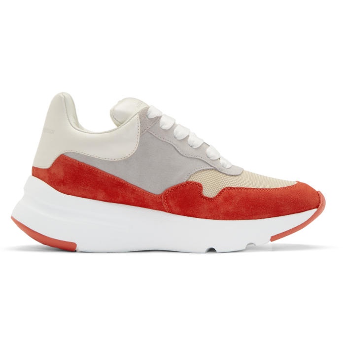 Photo: Alexander McQueen Red and White Colorblock Sneakers 