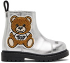 Moschino Baby Silver Teddy Chelsea Boots