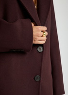 The Attico Belted Wool-blend Coat Burgundy