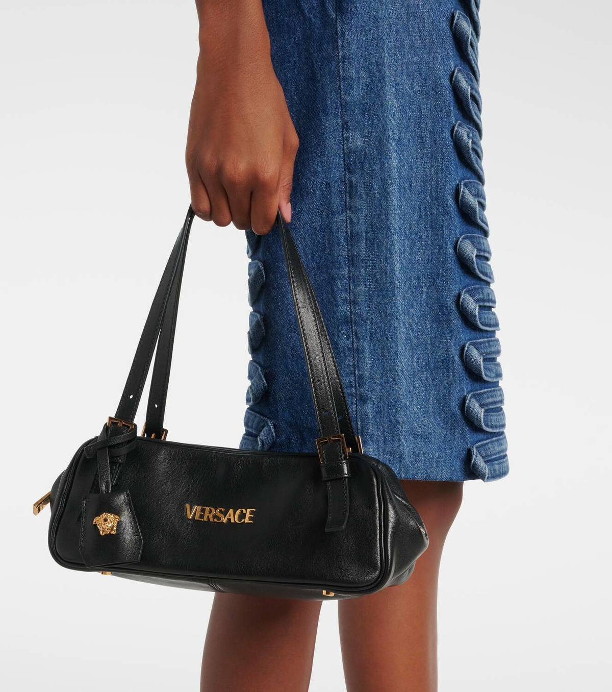 Versace Tag Bowling Medium leather shoulder bag Versace