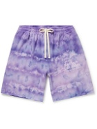 Camp High - Tie-Dyed Cotton-Jersey Drawstring Shorts - Purple