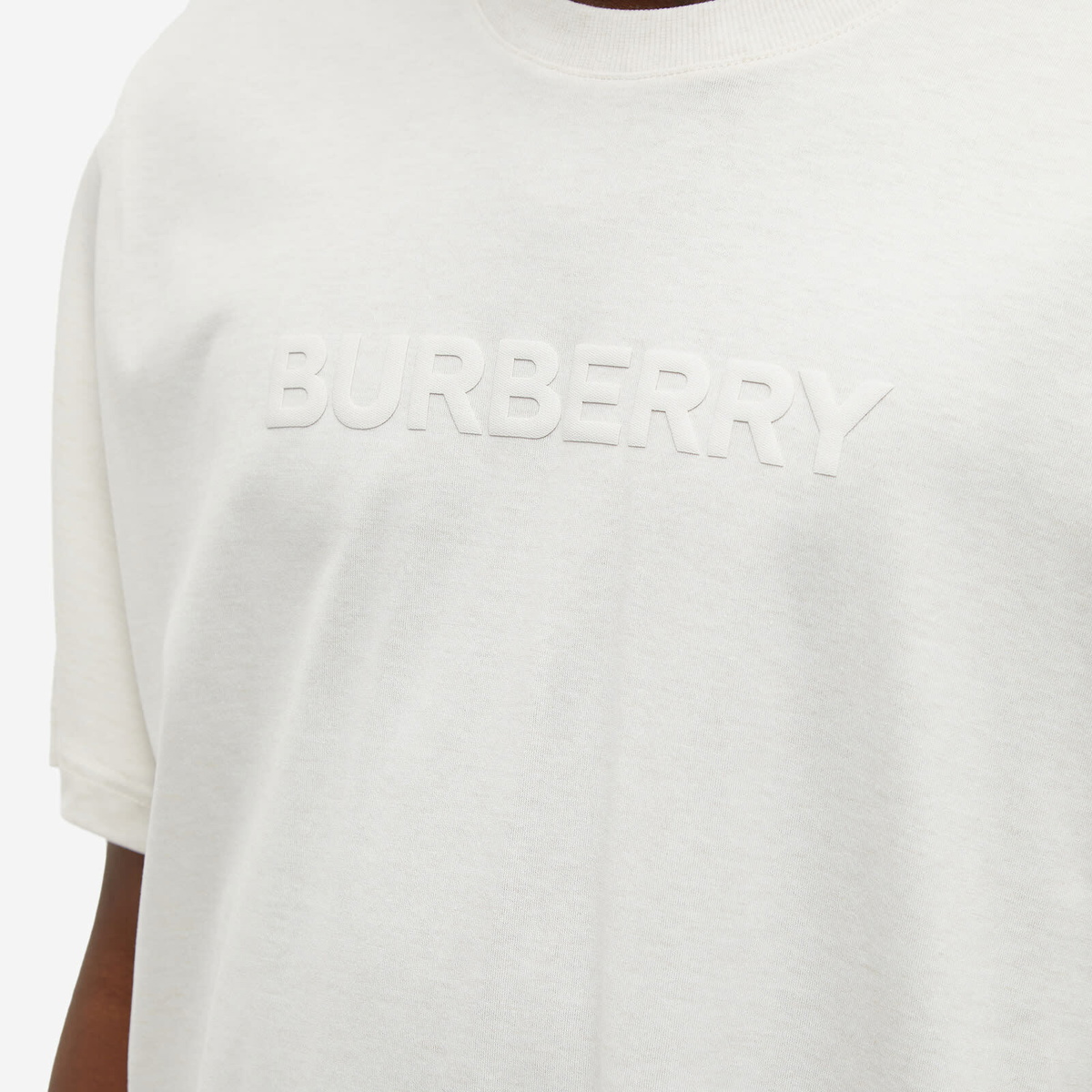 Burberry Men's Harriston Logo T-Shirt in Oatmeal Melange Burberry