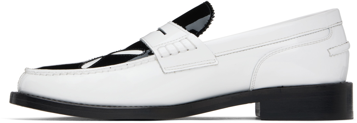 Stefan Cooke White Slashed Boat Shoes
