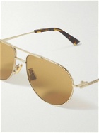 Bottega Veneta - Aviator-Style Gold-Tone and Acetate Sunglasses