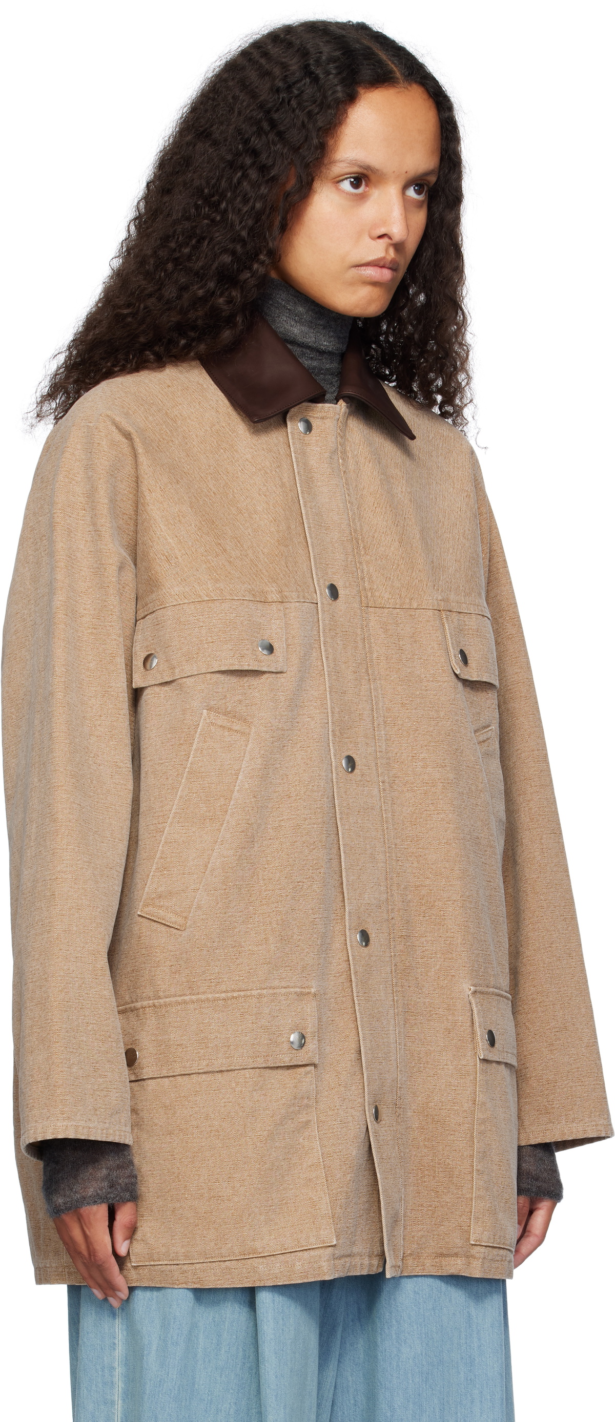 AURALEE ORGANIC CANVAS HUNTING BLOUSON
