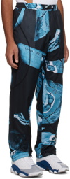 Saul Nash Black & Blue Printed Reversible Trousers