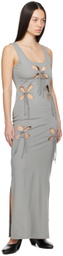 J.Kim Gray Staple Petal Maxi Dress