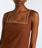 Veronica Beard Shanice scalloped linen minidress