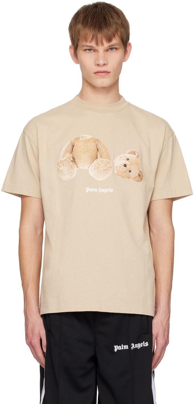 Tシャツ・カットソー PALM ANGELS Men T Shirts PMES035F24FAB001 Beige Palm Angels Beige Bear T-Shirt Palm Angels