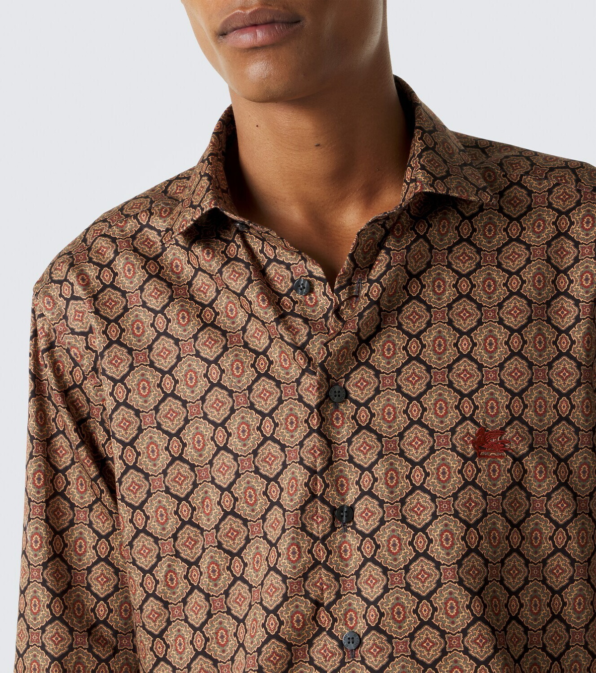Etro Printed cotton poplin shirt