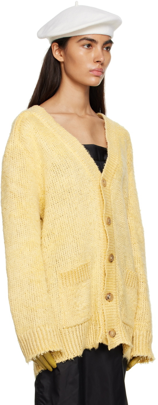 Maison Margiela Yellow Brushed Cardigan Maison Margiela