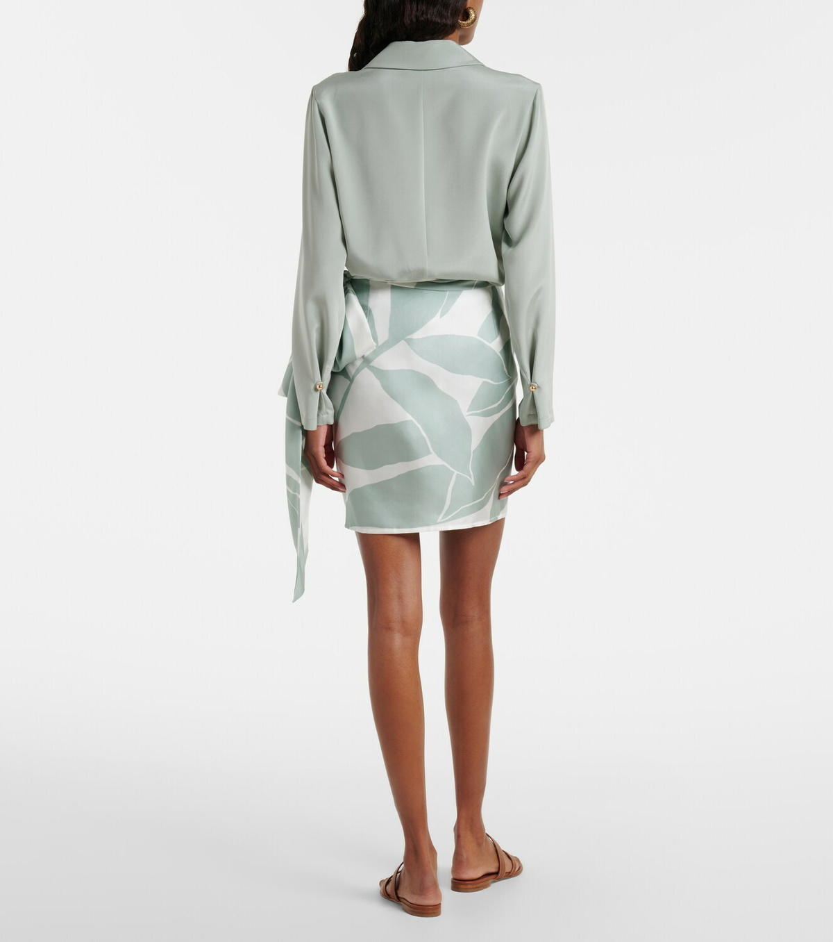 Max Mara Strano printed silk twill miniskirt