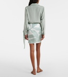 Max Mara Strano printed silk twill miniskirt