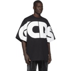 GCDS Black Macro Round Logo T-Shirt