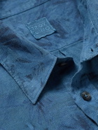 120% - Printed Linen Shirt - Blue