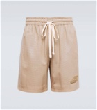 Due Diligence Logo perforated leather shorts