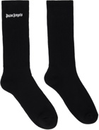 Palm Angels Black Embroidered Socks