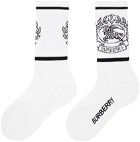 Burberry White EKD Technical Jacquard Socks