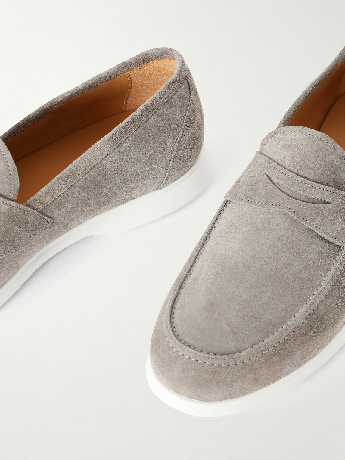 Kiton - Suede Penny Loafers - Gray