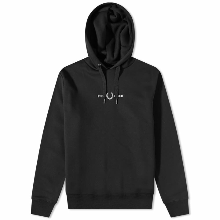 Photo: Fred Perry Men's Authentic Embroidered Popover Hoody in Black