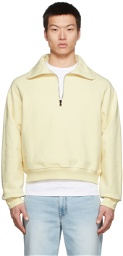 Recto SSENSE Exclusive Yellow Signature Logo Zip Sweater