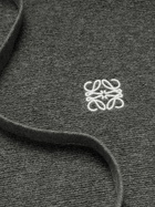 LOEWE - Logo-Embroidered Wool Hoodie - Gray