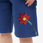 Sky High Farm Men's Embroidered Shorts in Blue