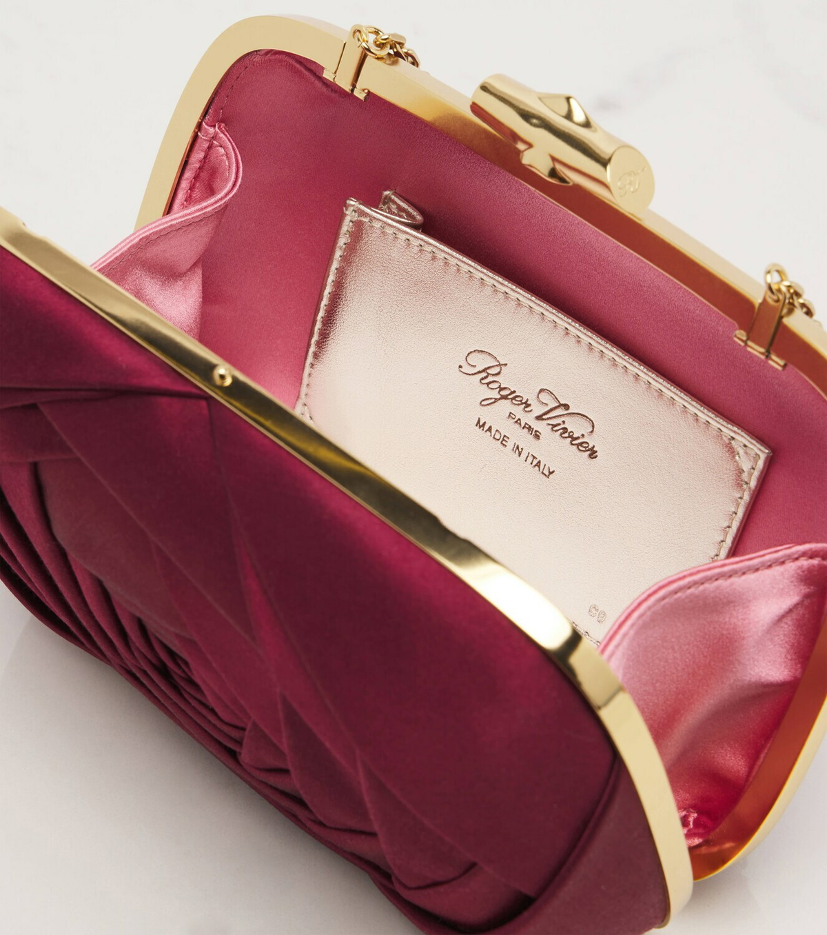 Roger Vivier Rose Vivier satin clutch