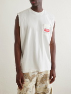 Cherry Los Angeles - Logo-Printed Distressed Cotton-Jersey Tank Top - Neutrals