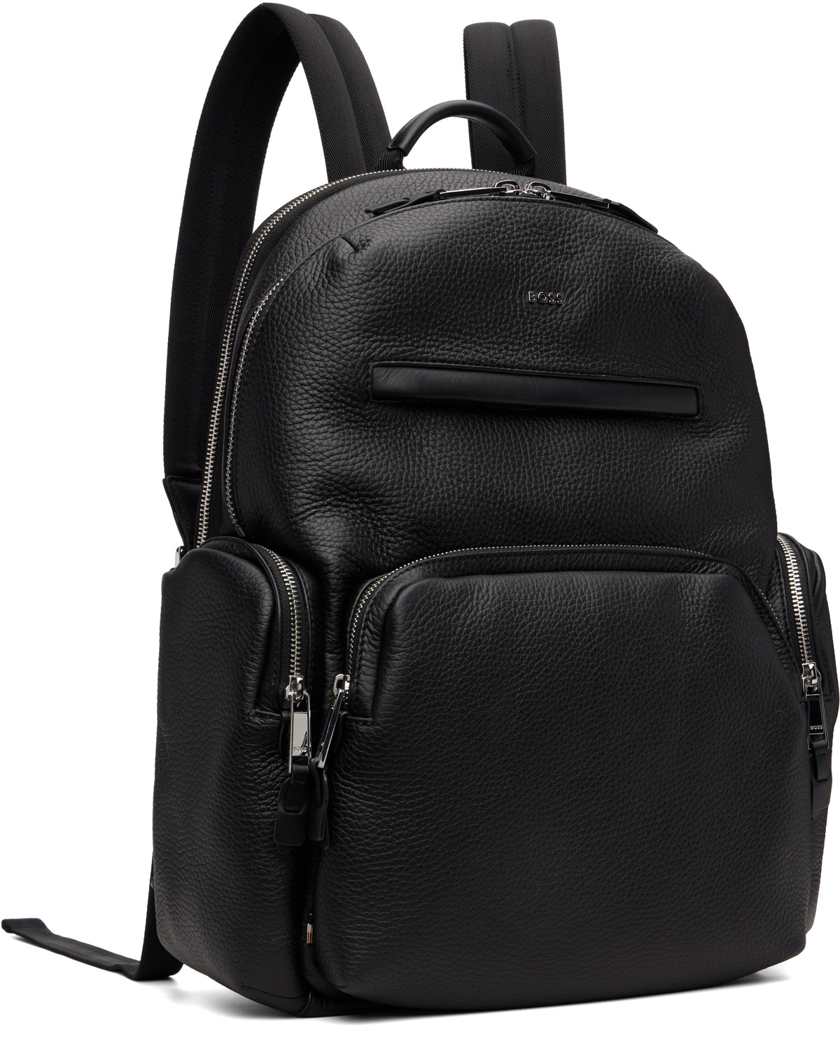 BOSS Black Italian Leather Zipped Side Pockets Backpack BOSS boss-black-italian-leather-zipped-side-pockets-backpack-boss
