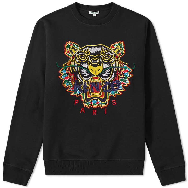 Photo: Kenzo Dragon Tiger Embroidered Crew Sweat Black