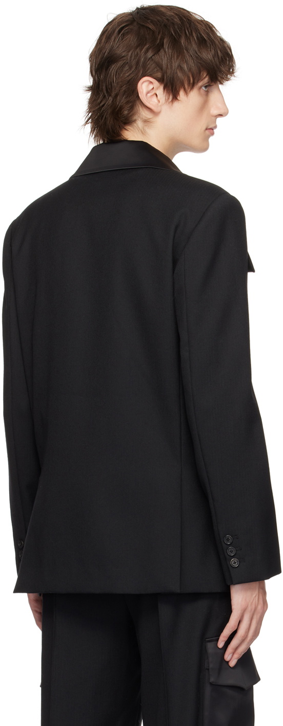 The World Is Your Oyster Black Neckerchief Blazer