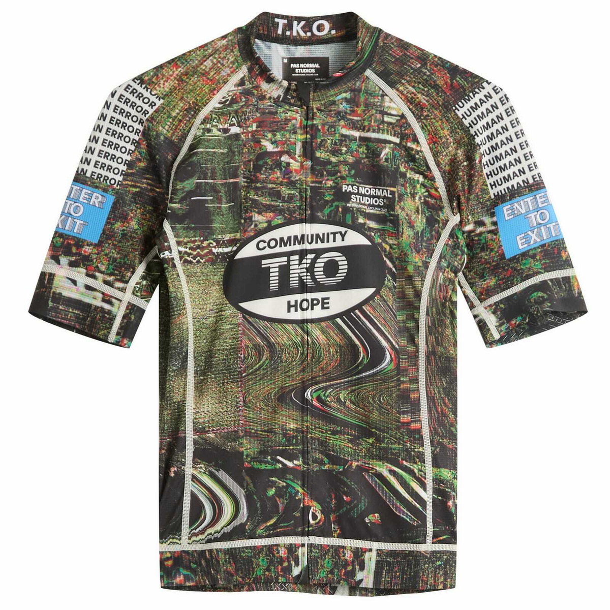 Pas Normal Studios Men's T.K.O. Mechanism Jersey in Human Error Green