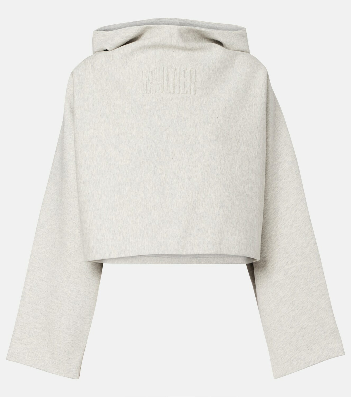 Jean Paul Gaultier Cropped embossed logo cotton hoodie
