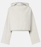 Jean Paul Gaultier Cropped embossed logo cotton hoodie
