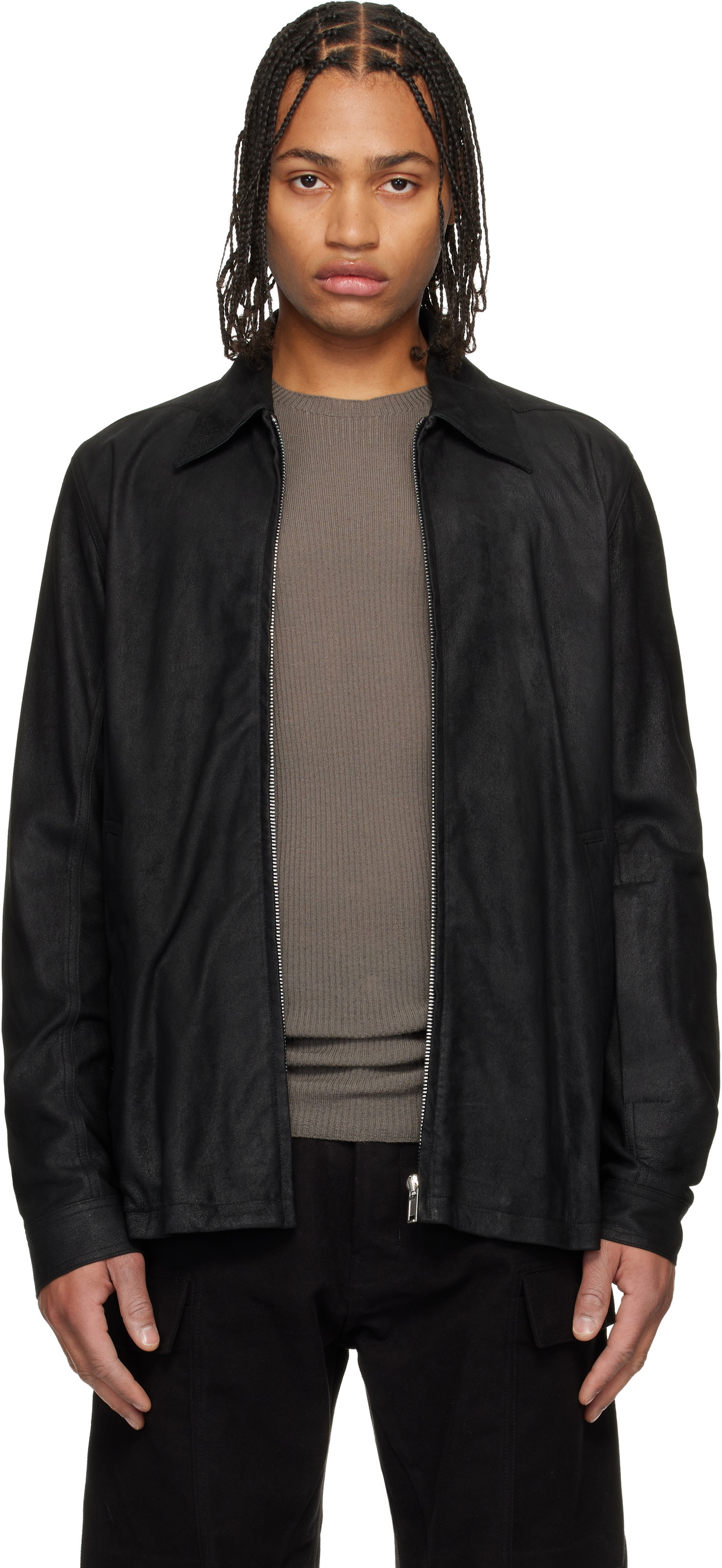 Rick Owens Black Hollywood Headon Jumbo Mac Coat Rick Owens