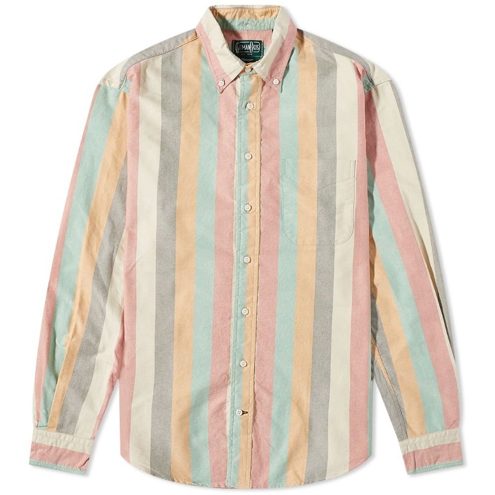 Photo: Gitman Vintage Men's Button Down Oxford Wide Stripe Shirt in Multi