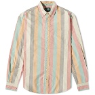 Gitman Vintage Men's Button Down Oxford Wide Stripe Shirt in Multi