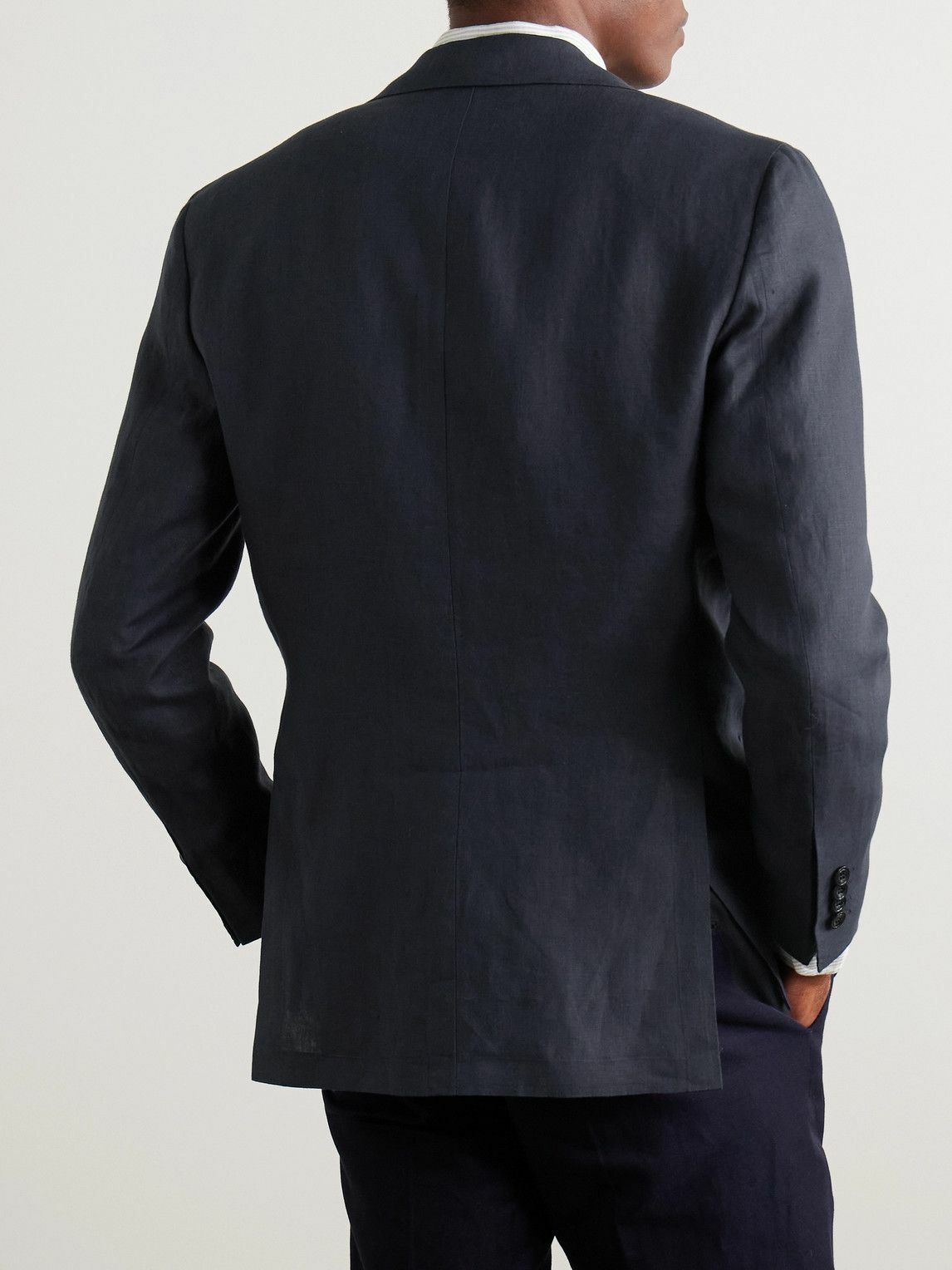 Kiton - Linen Blazer - Blue